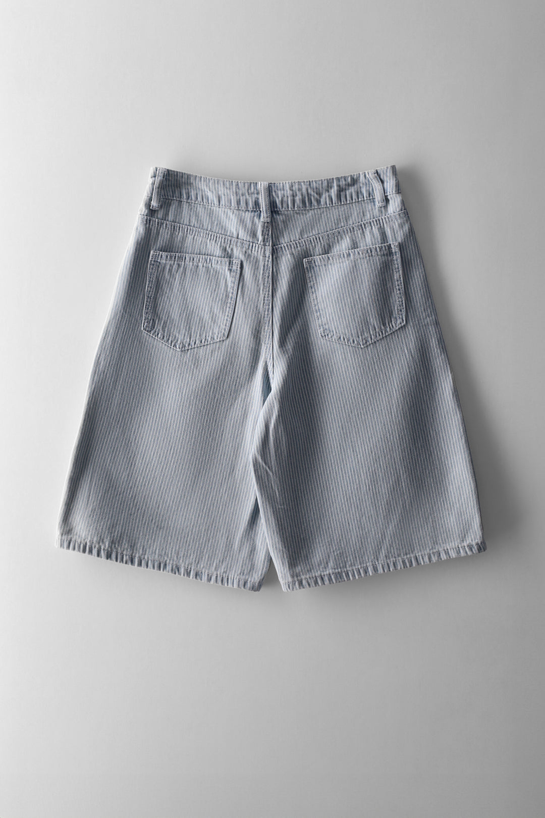Girls Pinstripe Denim Jort - Blue