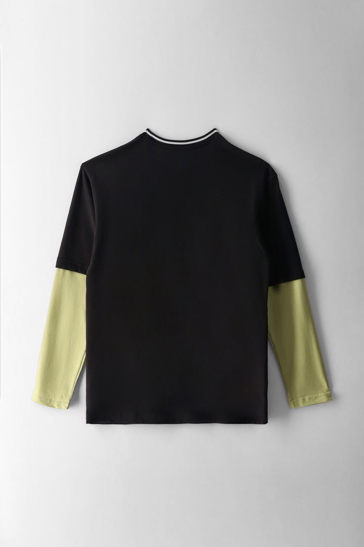 Boys Mid 90s Relaxed Layered Long Sleeve Tee - Black