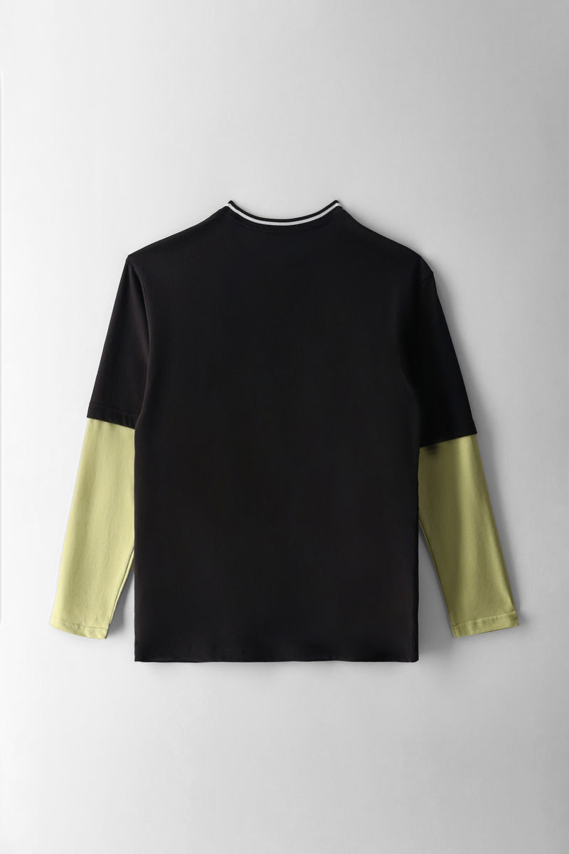 Boys Mid 90s Relaxed Layered Long Sleeve Tee - Black