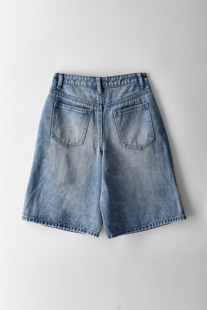 Girls Denim Jort - Mid Blue