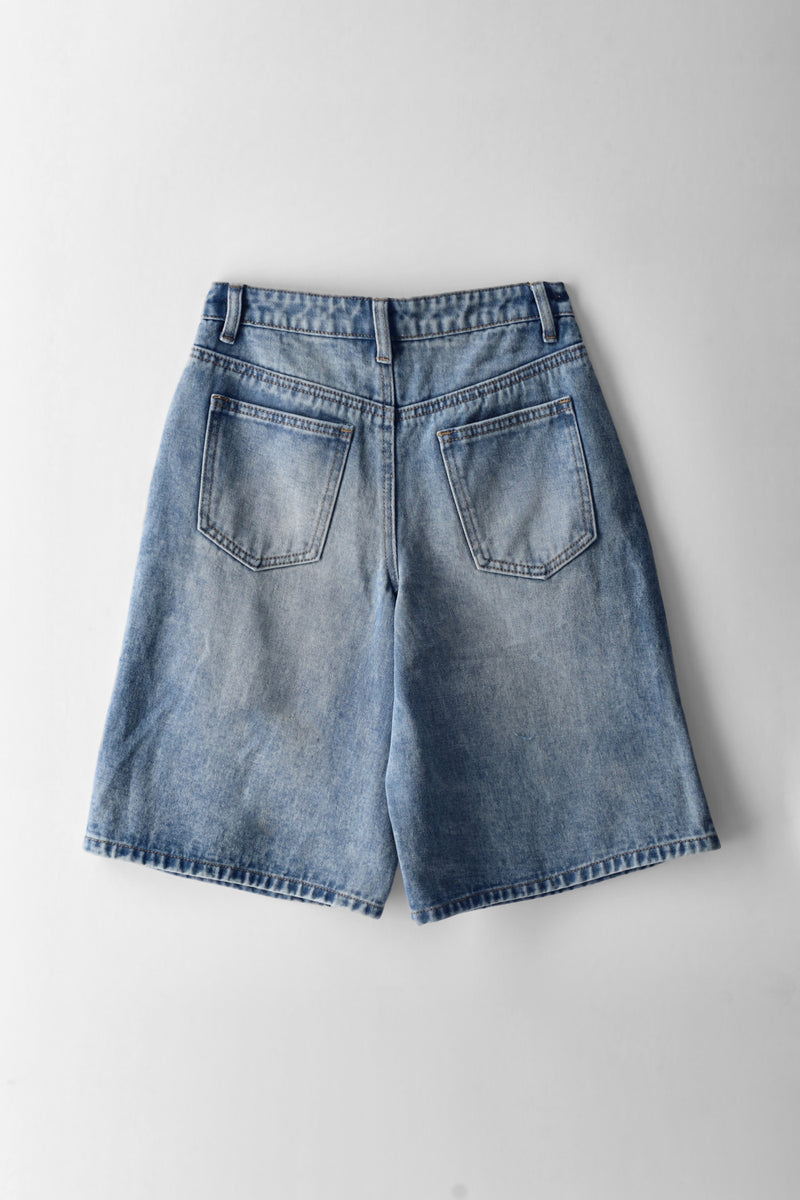 Girls Denim Jort - Mid Blue
