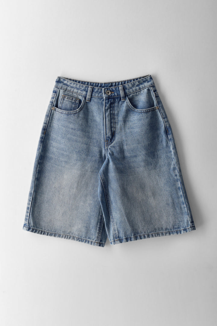 Girls Denim Jort - Mid Blue