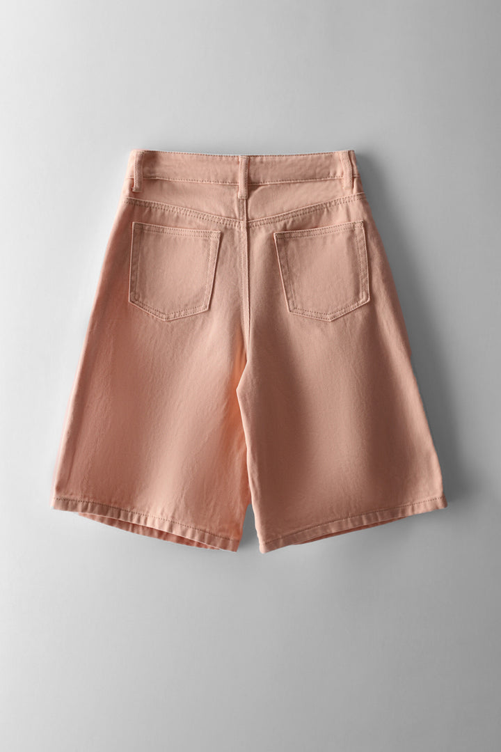 Girls Denim Jort - Light Pink