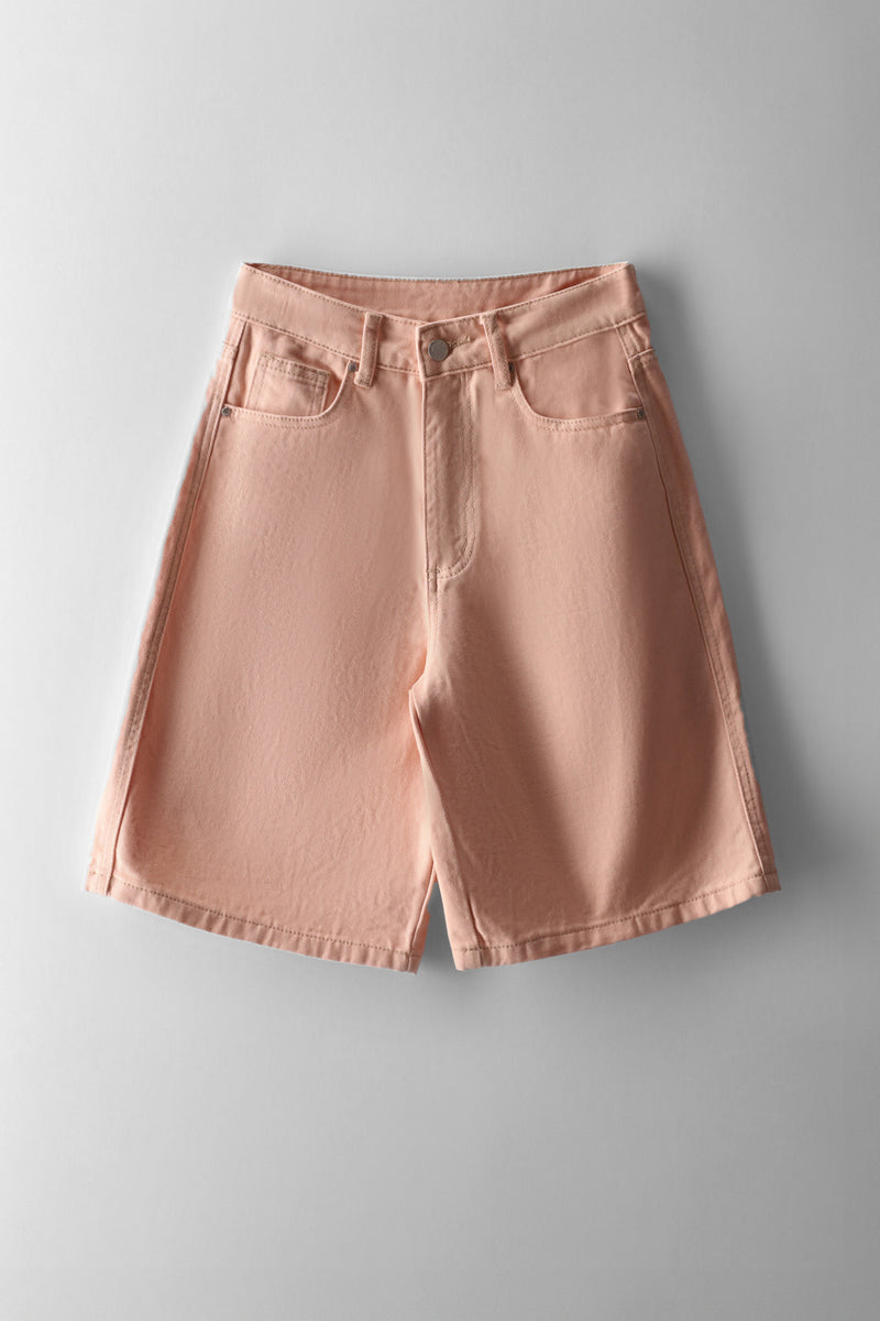 Girls Denim Jort - Light Pink