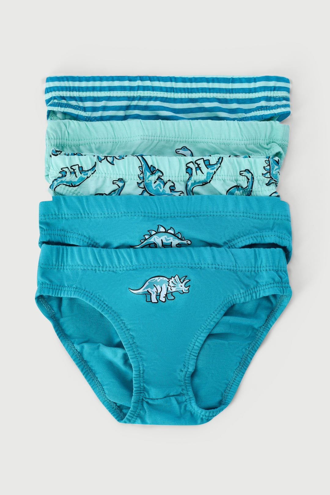 Pre-Boys 5 Pack Printed Dino Briefs - Sage