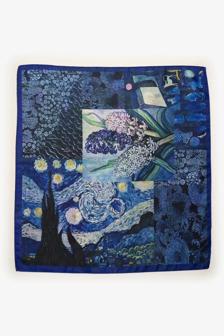 Midnight Bloom Neckerchief - Cobalt