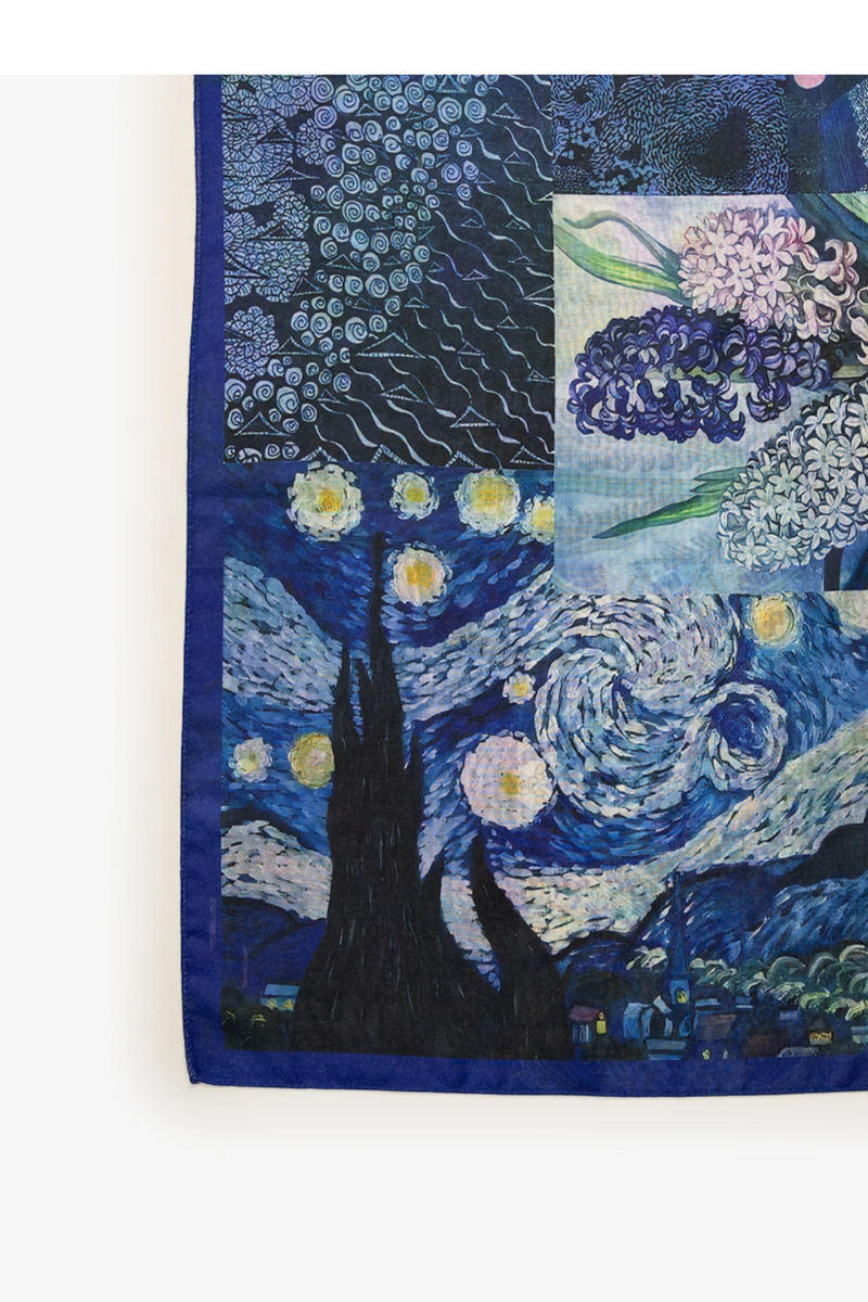 Midnight Bloom Neckerchief - Cobalt