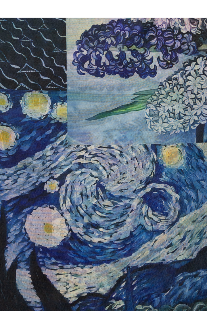 Midnight Bloom Neckerchief - Cobalt