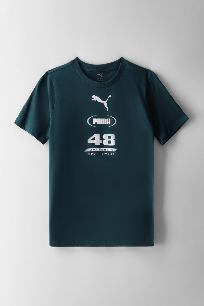 Boys 48 Logo Tee - Dark Green