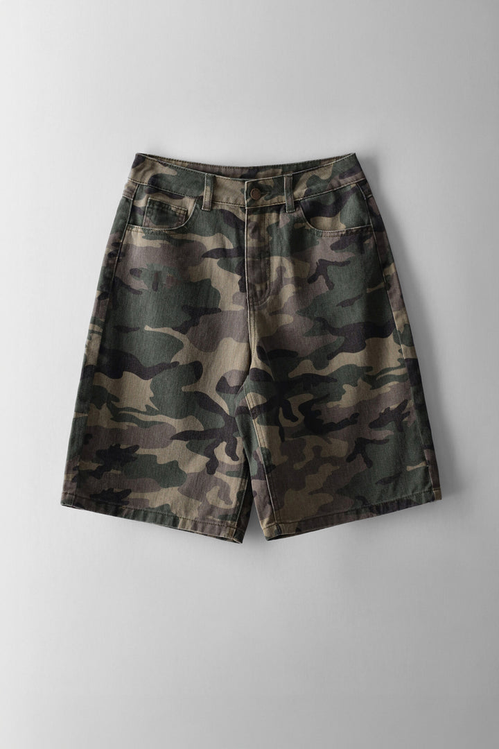Girls Denim Jort - Camo