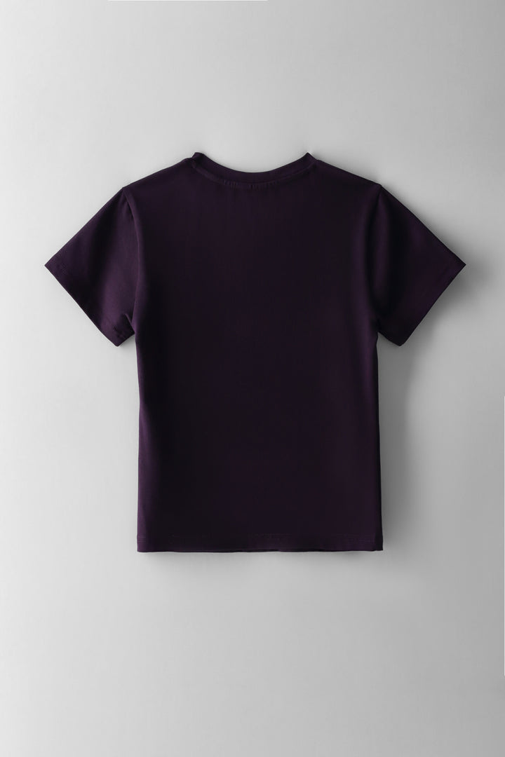 Girls Plain Fitted Basic Tee - Ink