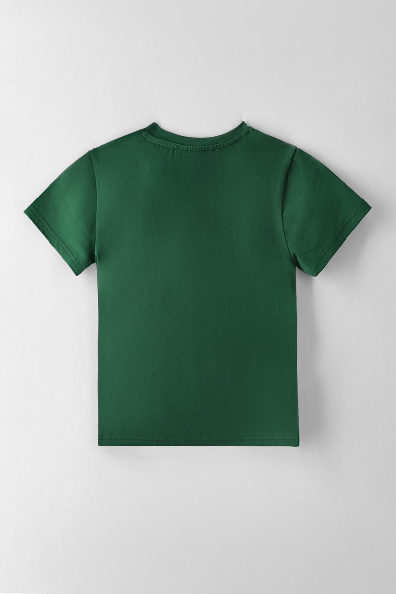 Girls  Plain Fitted Basic Tee - Green
