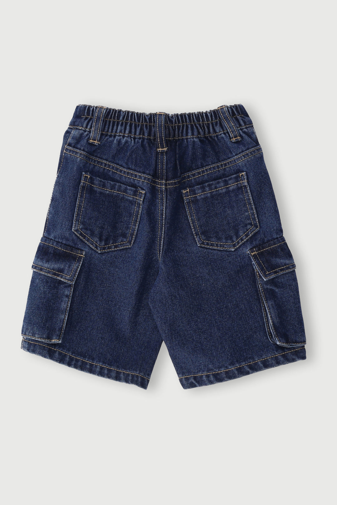 Pre-Girls Denim Cargo Jorts - Dark Blue