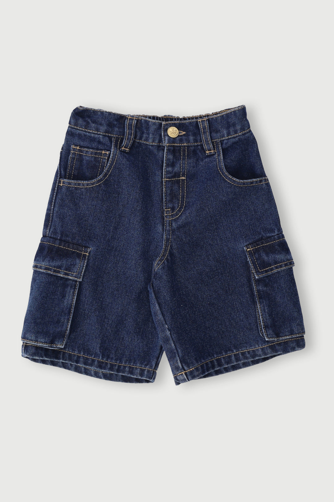 Pre-Girls Denim Cargo Jorts - Dark Blue
