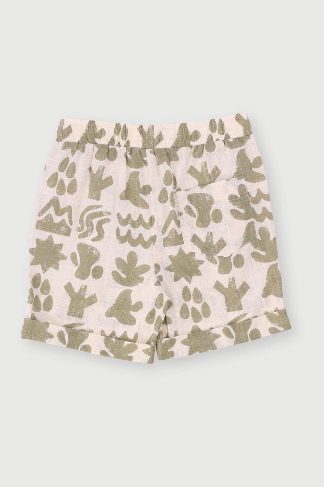 Pre-Boys Geometric Slub Yarn Short - Stone