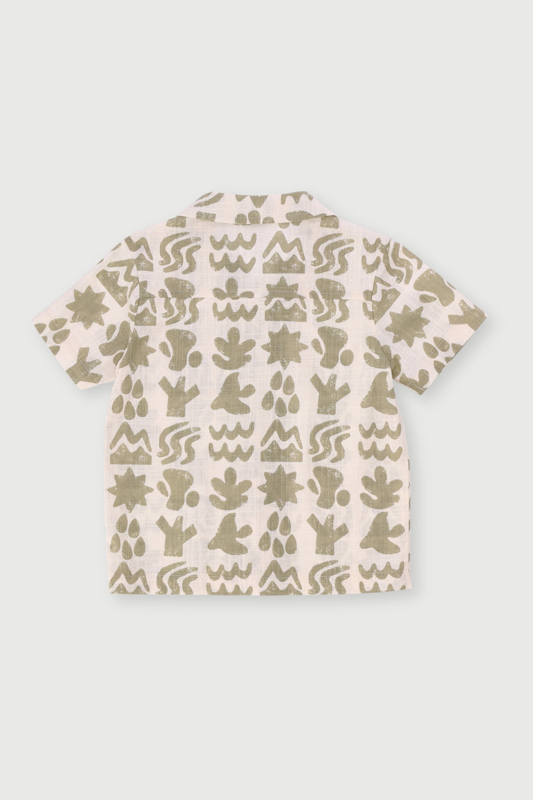 Pre-Boys Geometric Slub Yarn Shirt - Stone