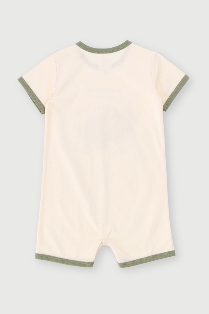 Baby Boys Adventure Short Sleeve Romper - Cream