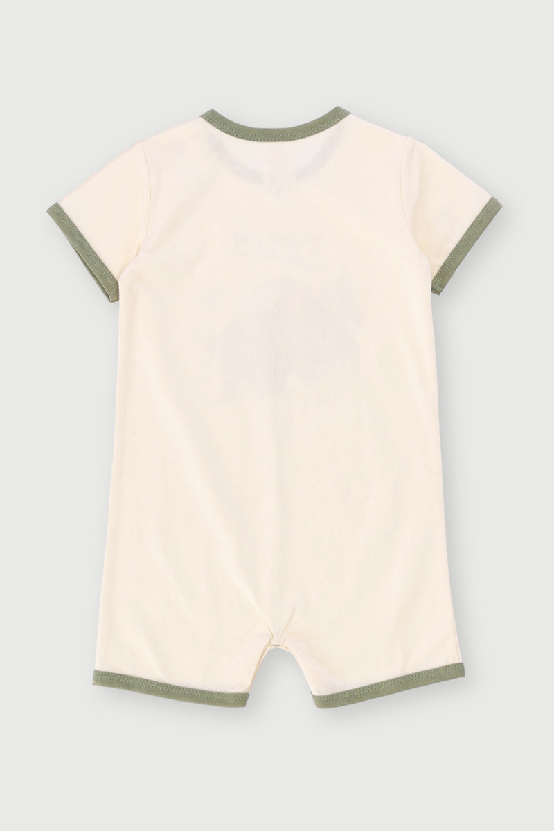 Baby Boys Adventure Short Sleeve Romper - Cream