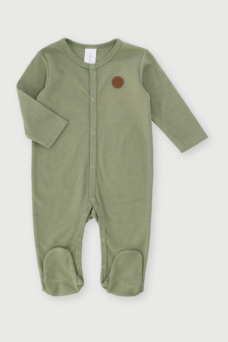 Baby Boys Basic Pocket Romper - Light Fatigue