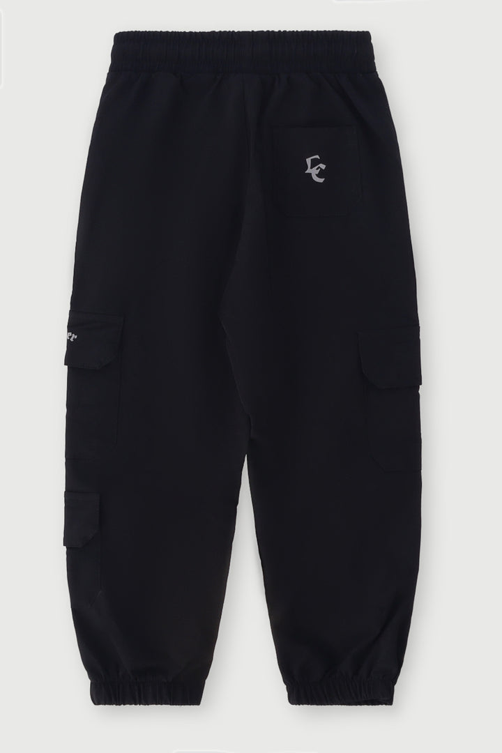 Pre-Boys Nylon Cargo Pants - Black