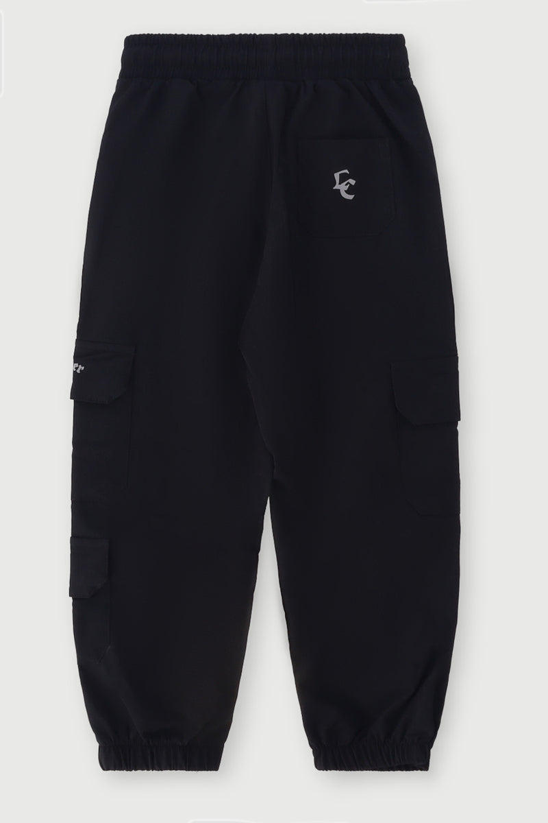Pre-Boys Nylon Cargo Pants - Black