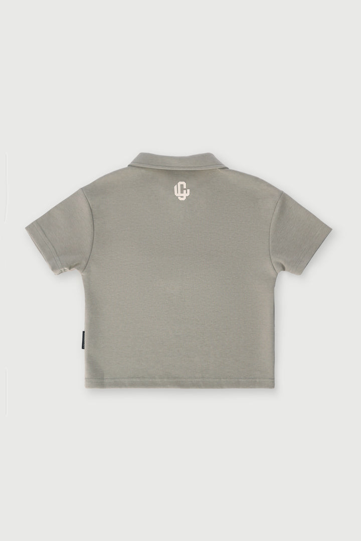 Pre-Boys Oversized Quarter Zip Golfer - Green