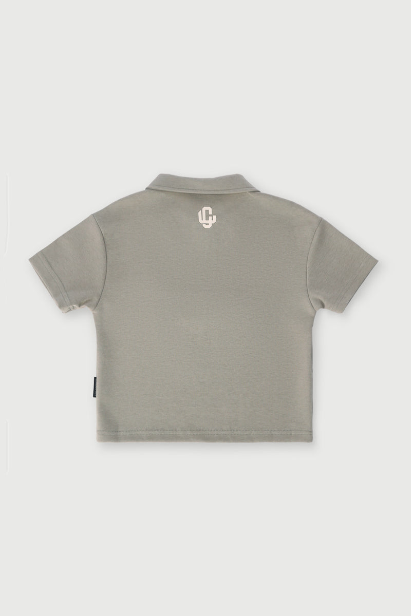 Pre-Boys Oversized Quarter Zip Golfer - Green