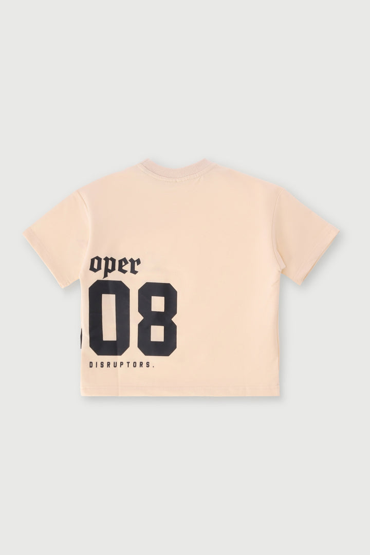 Pre-Boys Oversized Tee - Beige