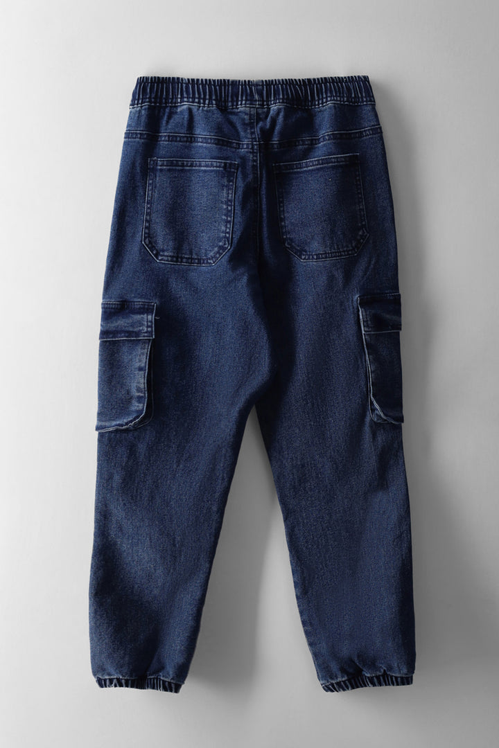 Boys Denim Cargo Jogger - Blue