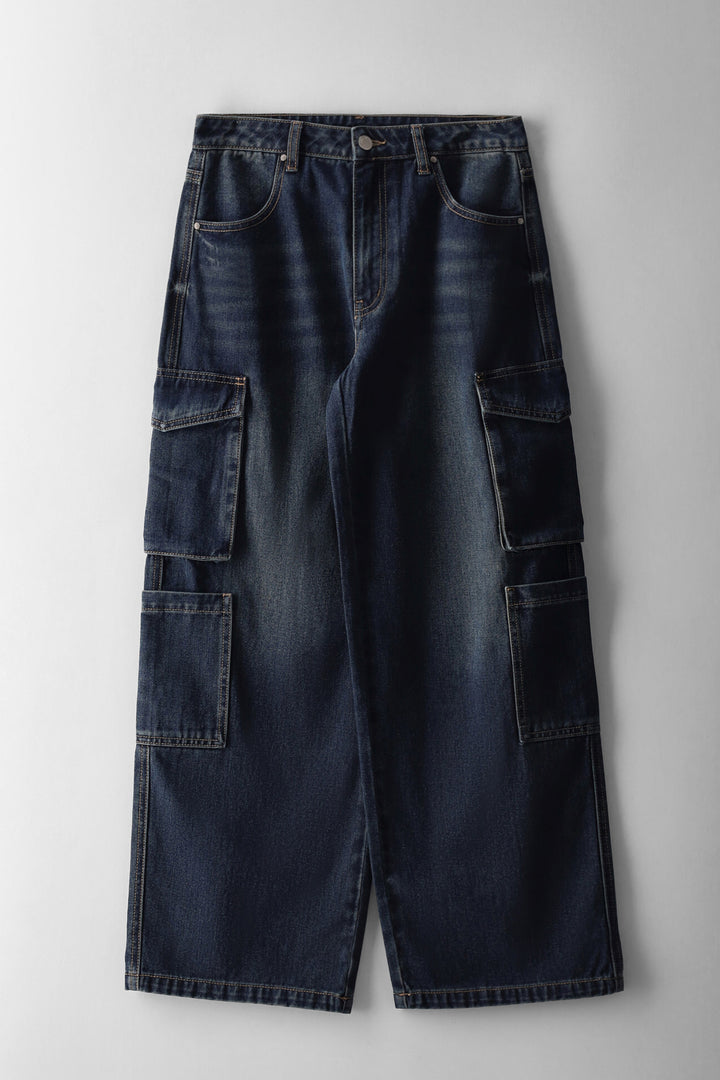 Girls Multi Pocket Cargo Denim - Tea Stain