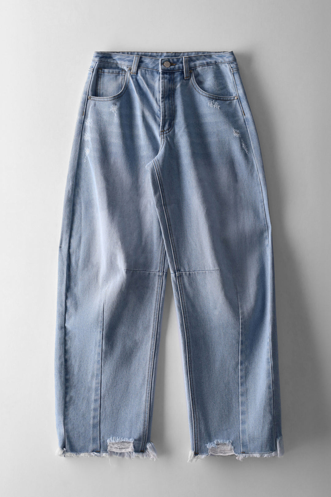 Girls Abrasion Balloon Denim - Light Blue