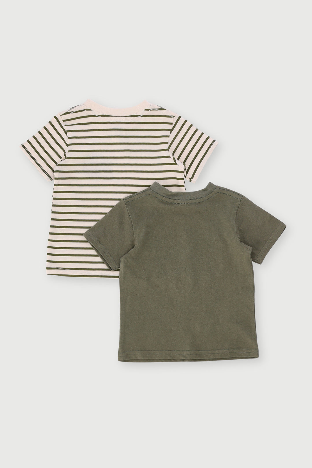 Baby Boys 2 Pack Adventure Knit Tee - Dark Fatigue/Cream