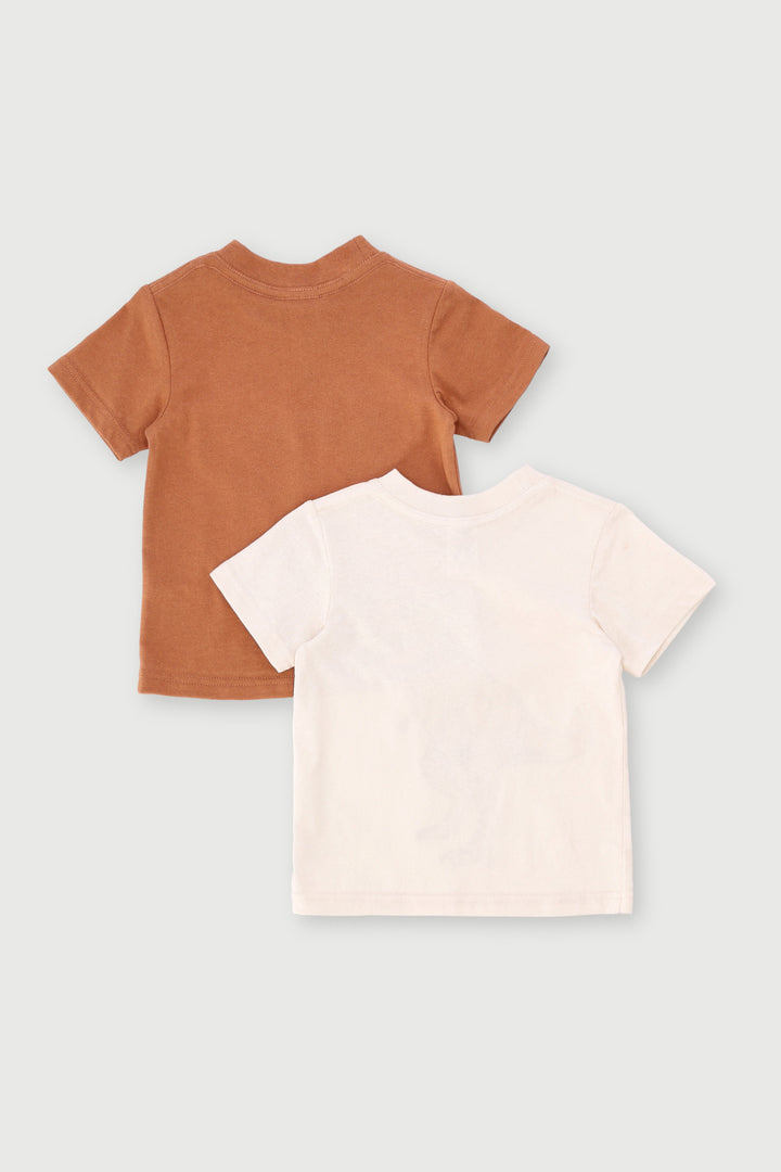 Baby Boys 2 Pack Dino Knit Tee - Rust/Cream