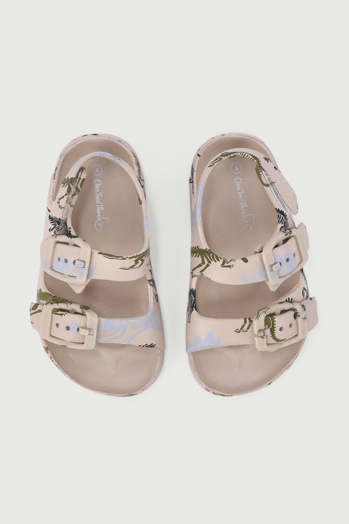 Baby Boys Dino Moulded Health Sandal - Stone