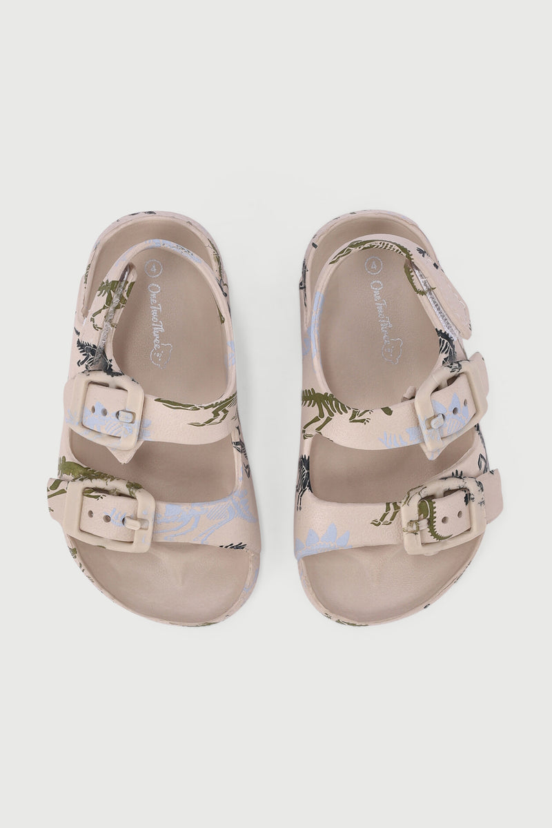 Baby Boys Dino Moulded Health Sandal - Stone