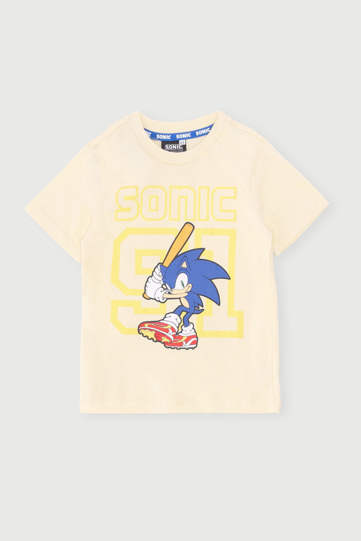 Pre-Boys Sonic Sports Bat Tee - Yellow