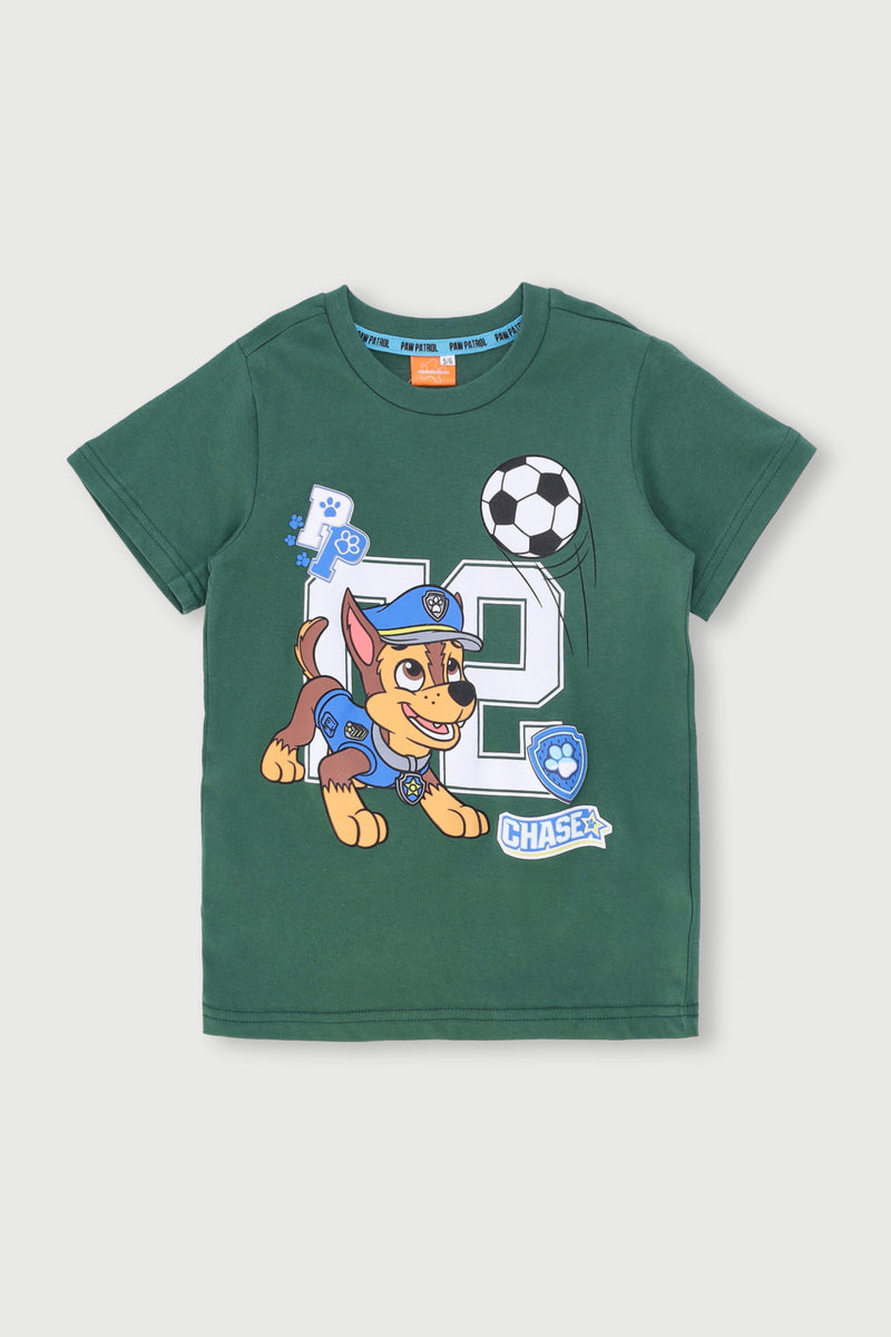 Pre-Boys Paw Patrol Collegiate Tee - Dark Green