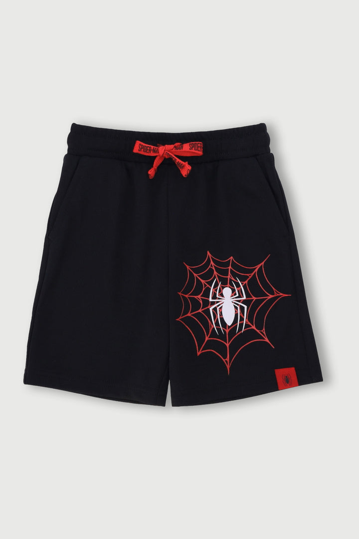 Pre-Boys Spiderman Mesh Shorts - Black