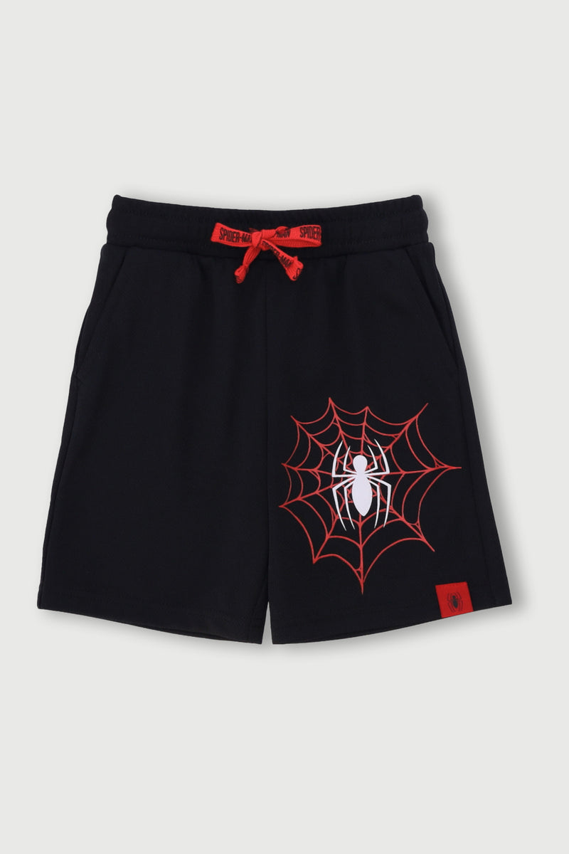 Pre-Boys Spiderman Mesh Shorts - Black