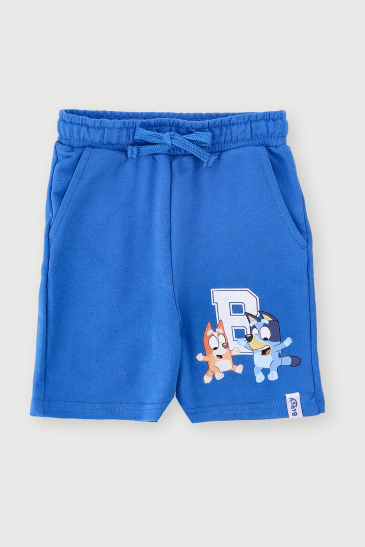 Pre-Boys Bluey Print Shorts - Cobalt
