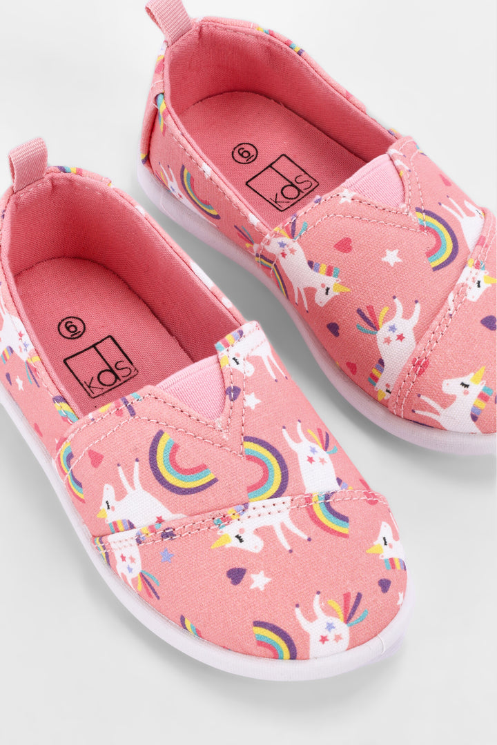 Pre-Girls Unicorn Print Slip-On - Pink