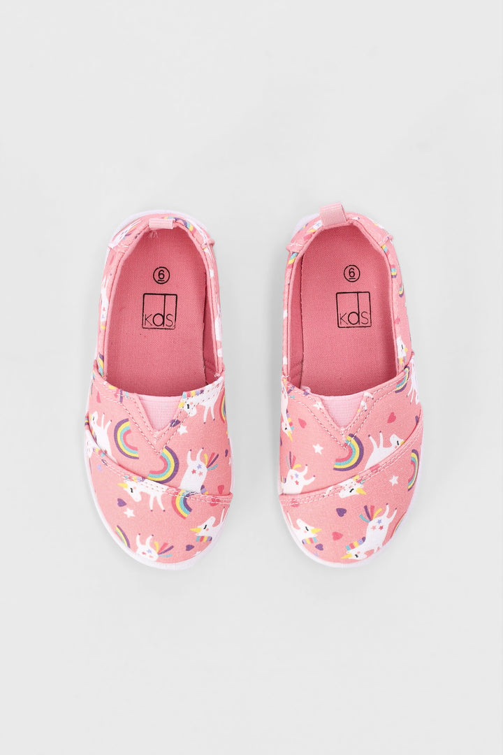 Pre-Girls Unicorn Print Slip-On - Pink