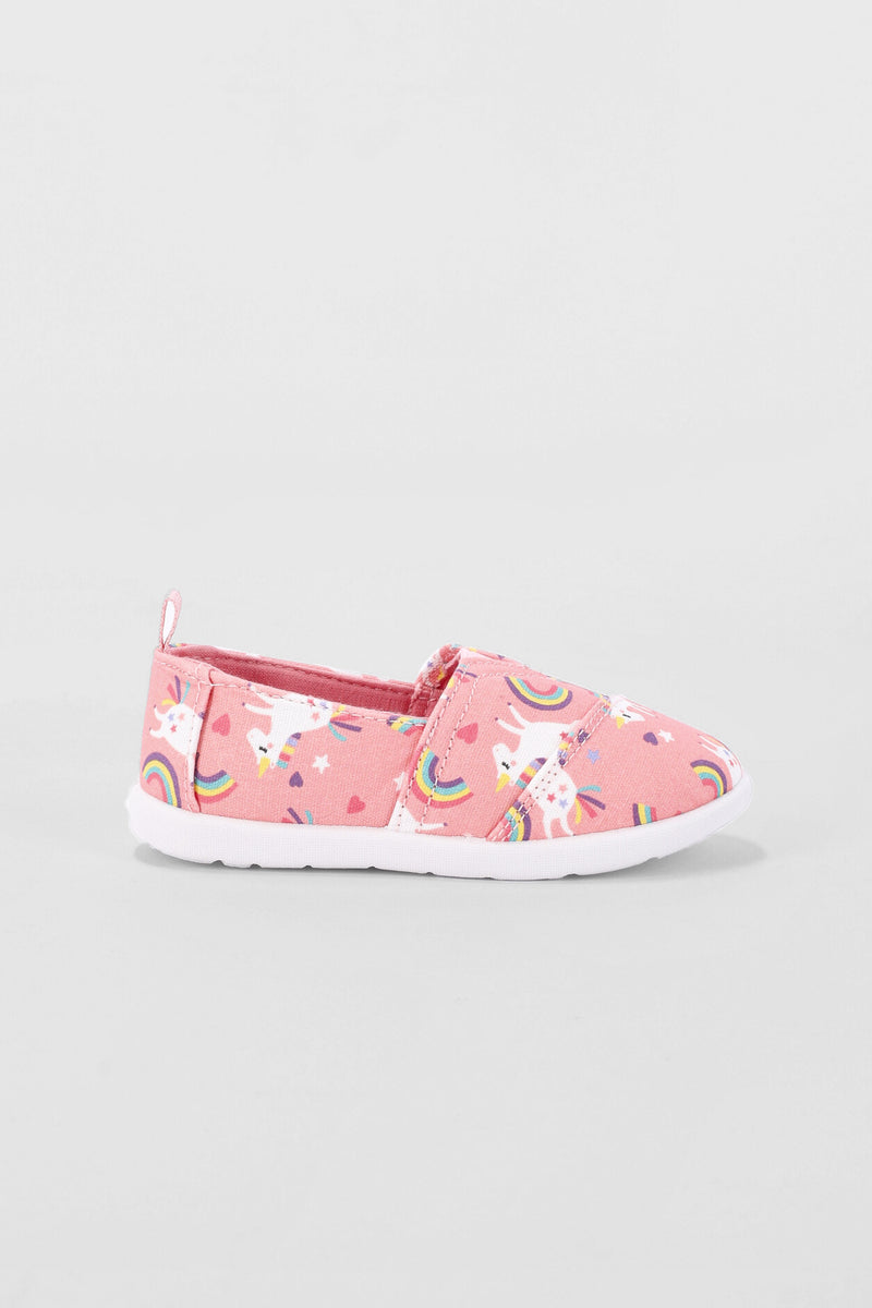 Pre-Girls Unicorn Print Slip-On - Pink