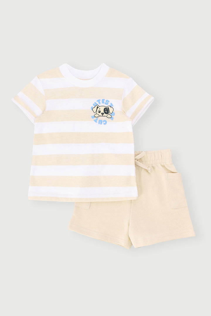 Baby Boys Puppy Knit Set - Sky Blue