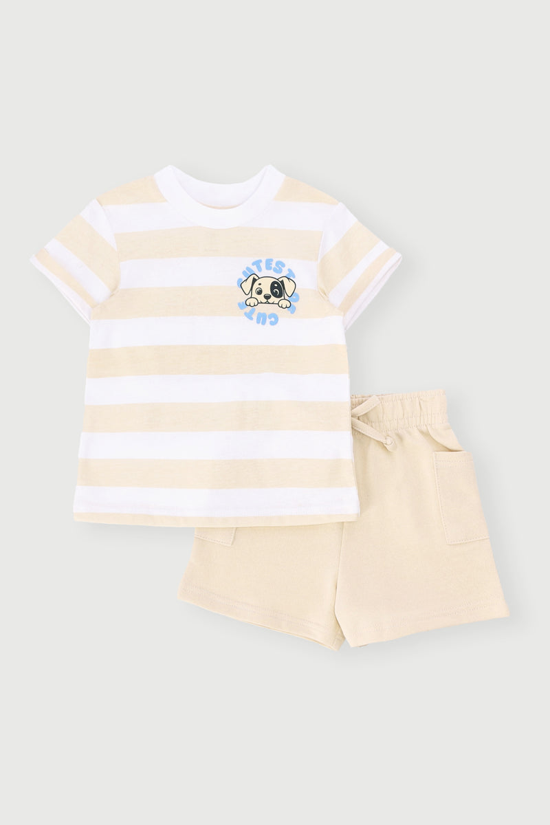 Baby Boys Puppy Knit Set - Sky Blue