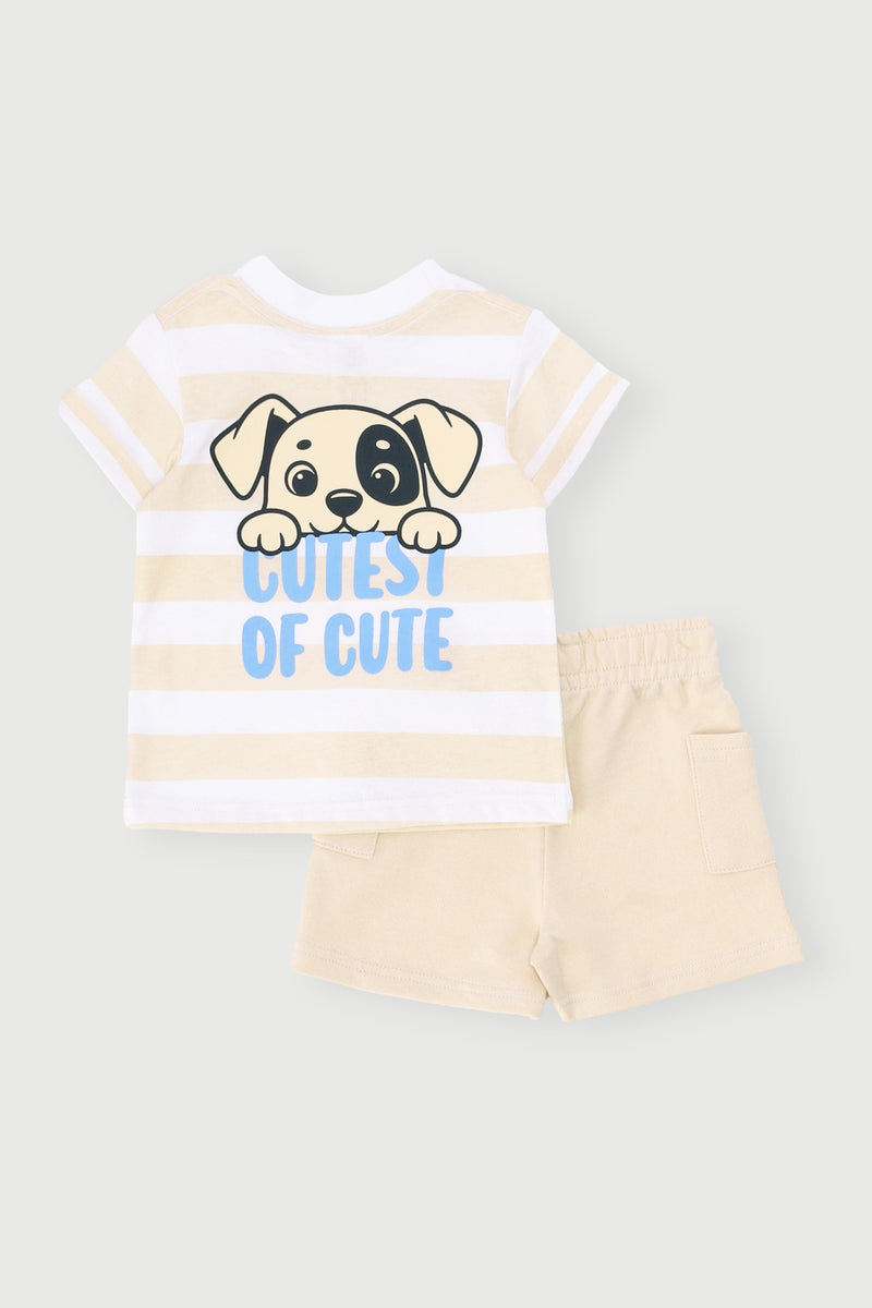 Baby Boys Puppy Knit Set - Sky Blue
