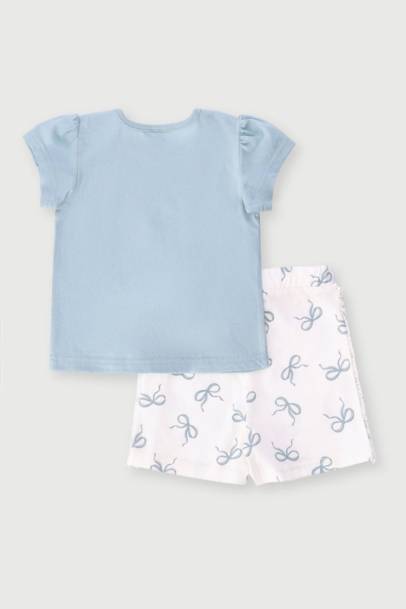 Baby Girls Bow Set - Blue