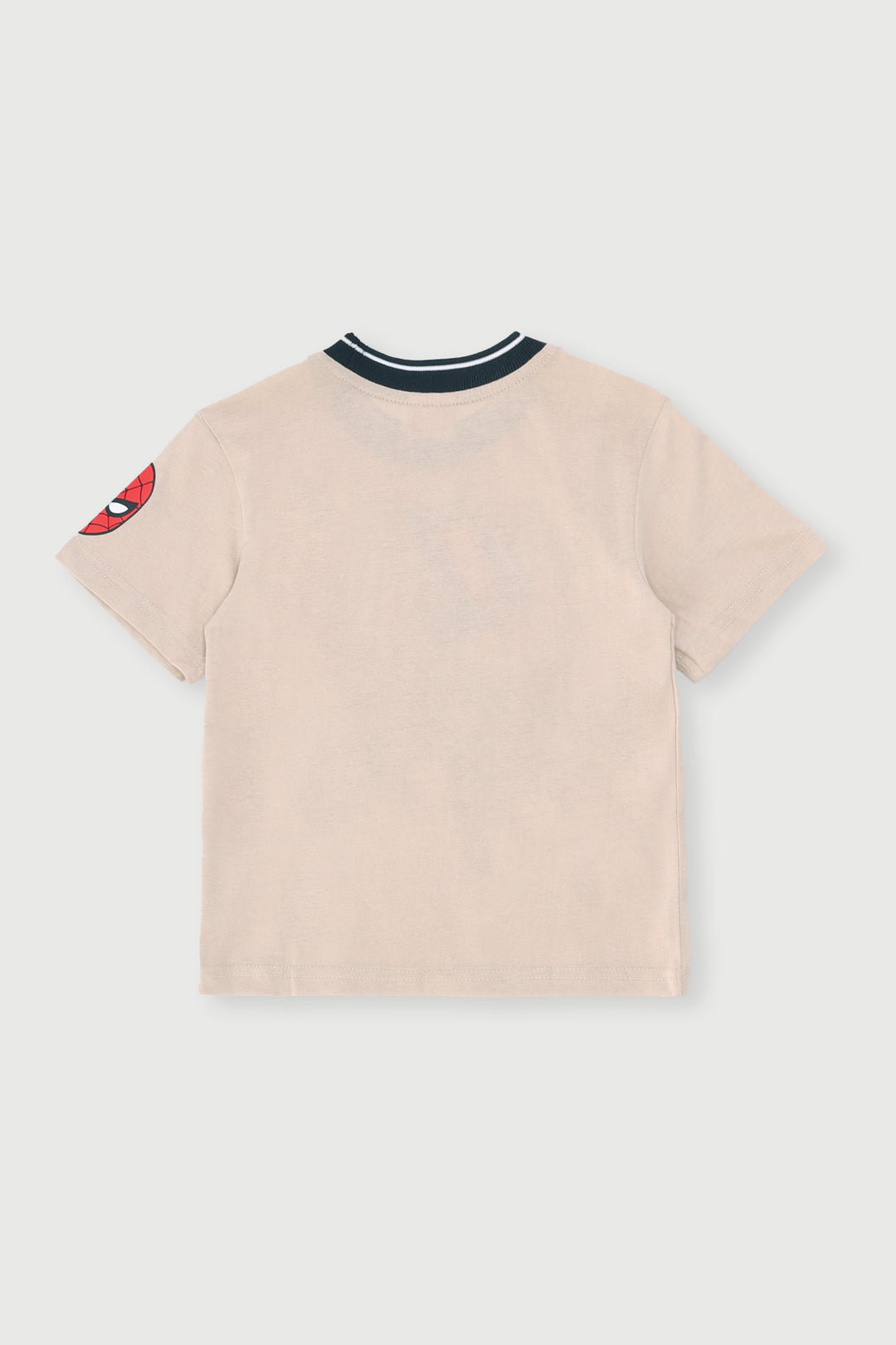 Pre-Boys Spiderman Comic Jaquard Tee - Stone