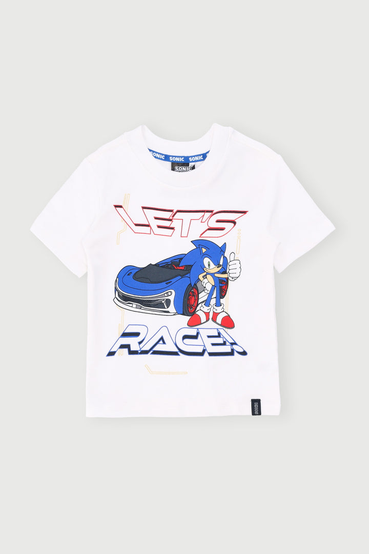 Pre-Boys Sonic Racing Tee - White