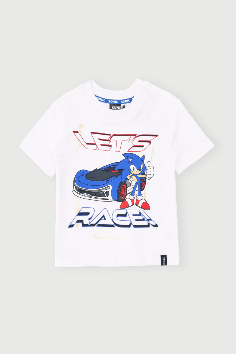 Pre-Boys Sonic Racing Tee - White